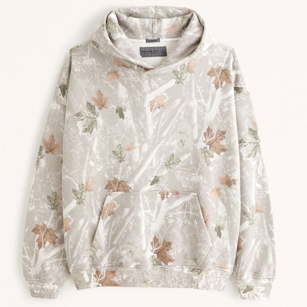 Abercrombie off-white camo hoodie size medium
